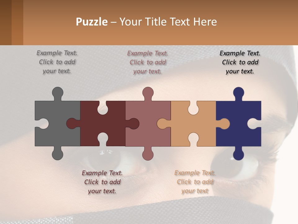 A Woman With A Scarf On Her Head Is Looking At The Camera PowerPoint Template