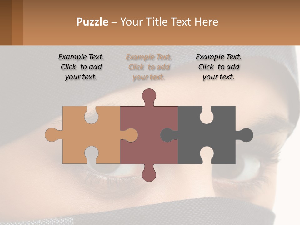 A Woman With A Scarf On Her Head Is Looking At The Camera PowerPoint Template