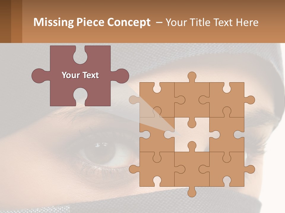 A Woman With A Scarf On Her Head Is Looking At The Camera PowerPoint Template