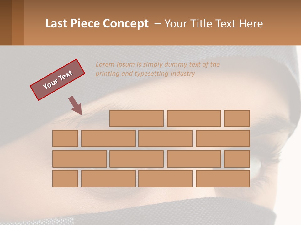 A Woman With A Scarf On Her Head Is Looking At The Camera PowerPoint Template