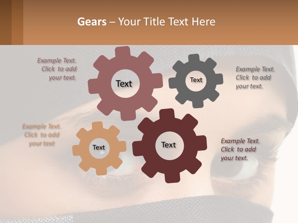 A Woman With A Scarf On Her Head Is Looking At The Camera PowerPoint Template