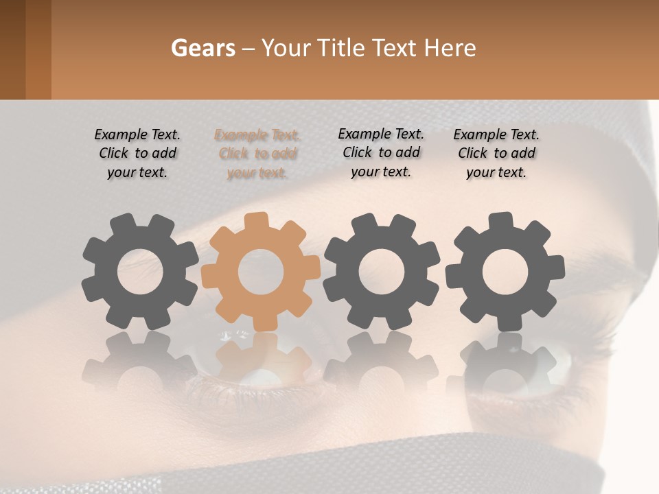 A Woman With A Scarf On Her Head Is Looking At The Camera PowerPoint Template