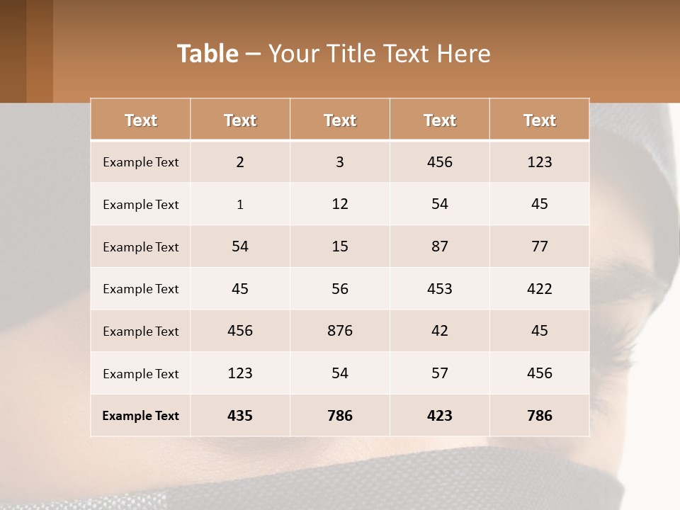 A Woman With A Scarf On Her Head Is Looking At The Camera PowerPoint Template