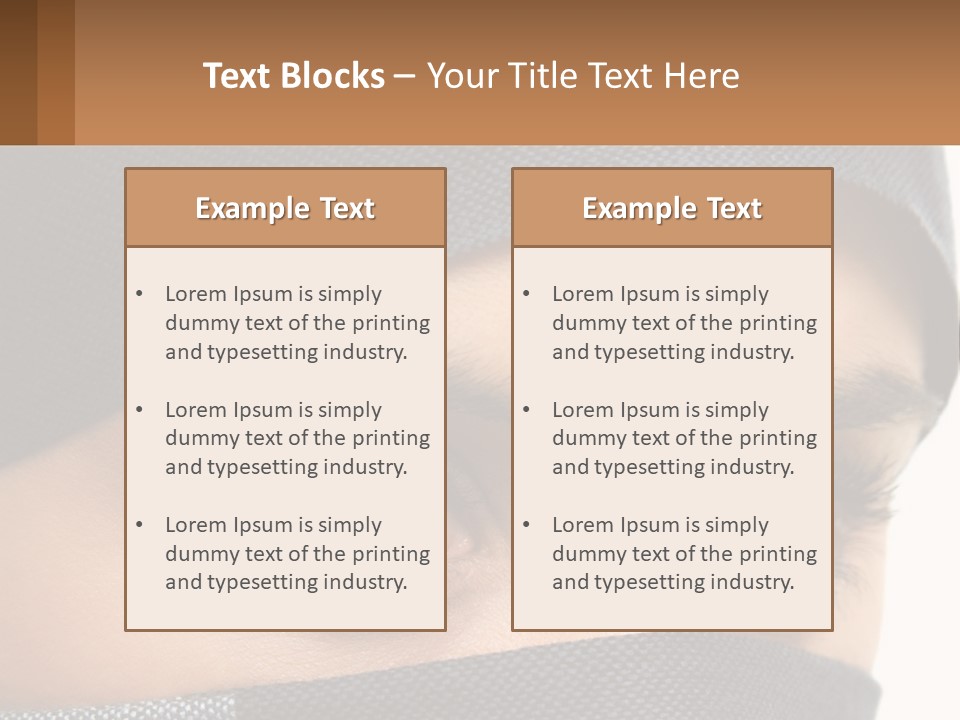 A Woman With A Scarf On Her Head Is Looking At The Camera PowerPoint Template