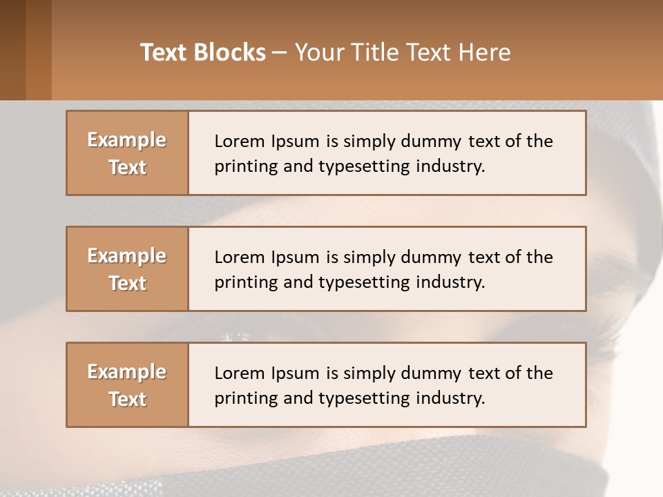 A Woman With A Scarf On Her Head Is Looking At The Camera PowerPoint Template
