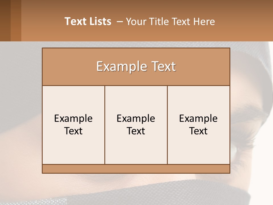 A Woman With A Scarf On Her Head Is Looking At The Camera PowerPoint Template