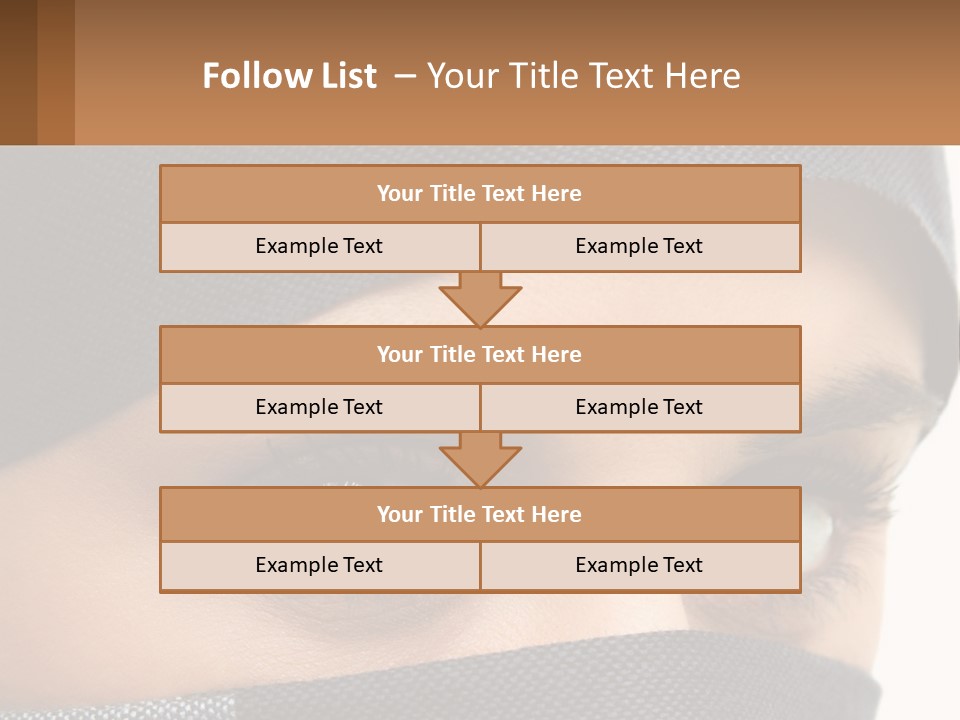 A Woman With A Scarf On Her Head Is Looking At The Camera PowerPoint Template