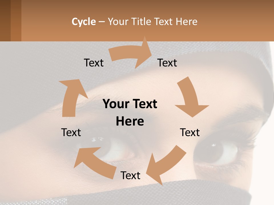 A Woman With A Scarf On Her Head Is Looking At The Camera PowerPoint Template