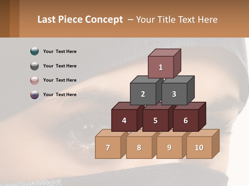 A Woman With A Scarf On Her Head Is Looking At The Camera PowerPoint Template