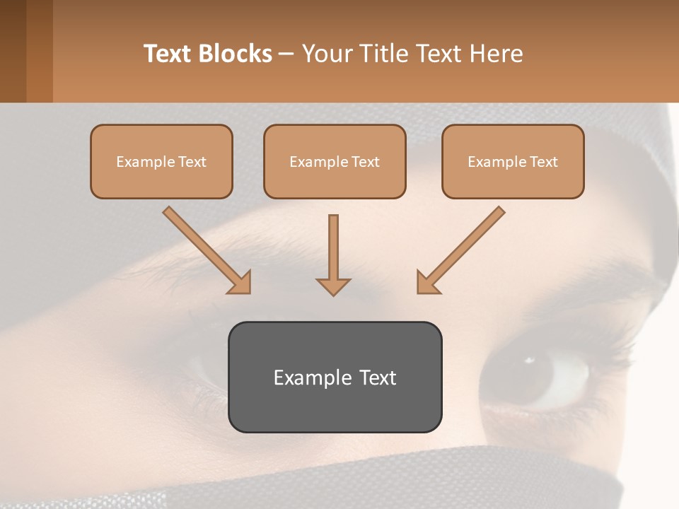 A Woman With A Scarf On Her Head Is Looking At The Camera PowerPoint Template