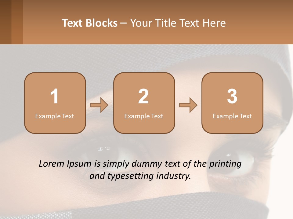 A Woman With A Scarf On Her Head Is Looking At The Camera PowerPoint Template