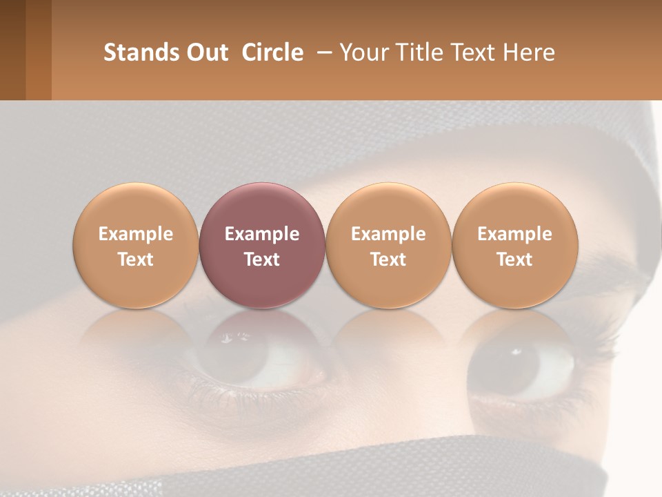 A Woman With A Scarf On Her Head Is Looking At The Camera PowerPoint Template