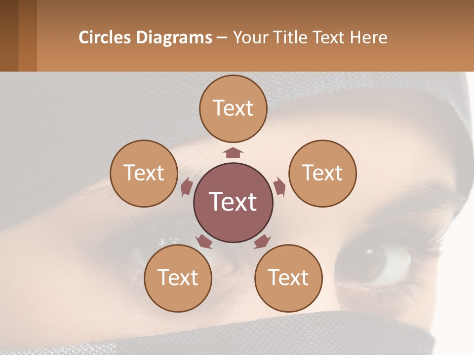 A Woman With A Scarf On Her Head Is Looking At The Camera PowerPoint Template