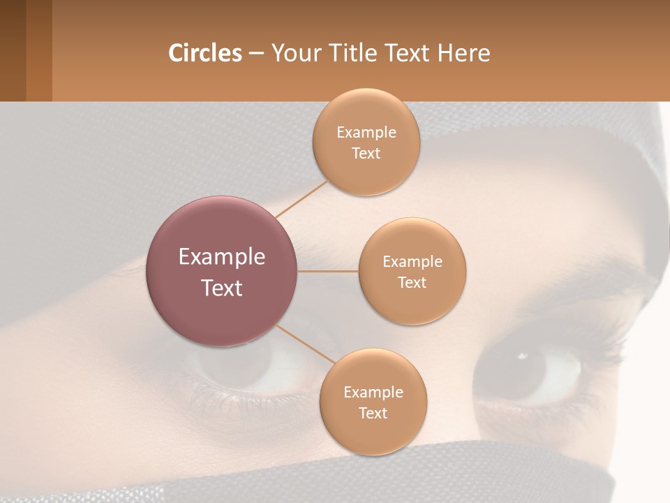 A Woman With A Scarf On Her Head Is Looking At The Camera PowerPoint Template