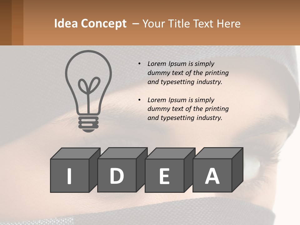 A Woman With A Scarf On Her Head Is Looking At The Camera PowerPoint Template