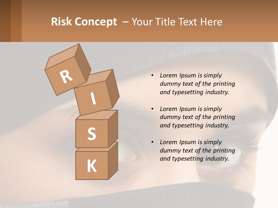 A Woman With A Scarf On Her Head Is Looking At The Camera PowerPoint Template