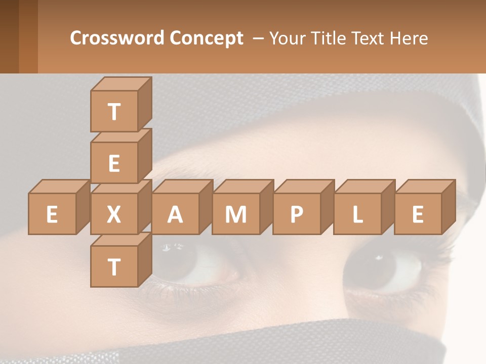 A Woman With A Scarf On Her Head Is Looking At The Camera PowerPoint Template