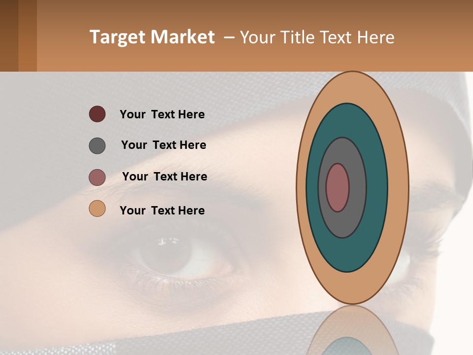 A Woman With A Scarf On Her Head Is Looking At The Camera PowerPoint Template