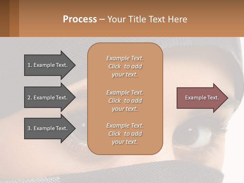 A Woman With A Scarf On Her Head Is Looking At The Camera PowerPoint Template