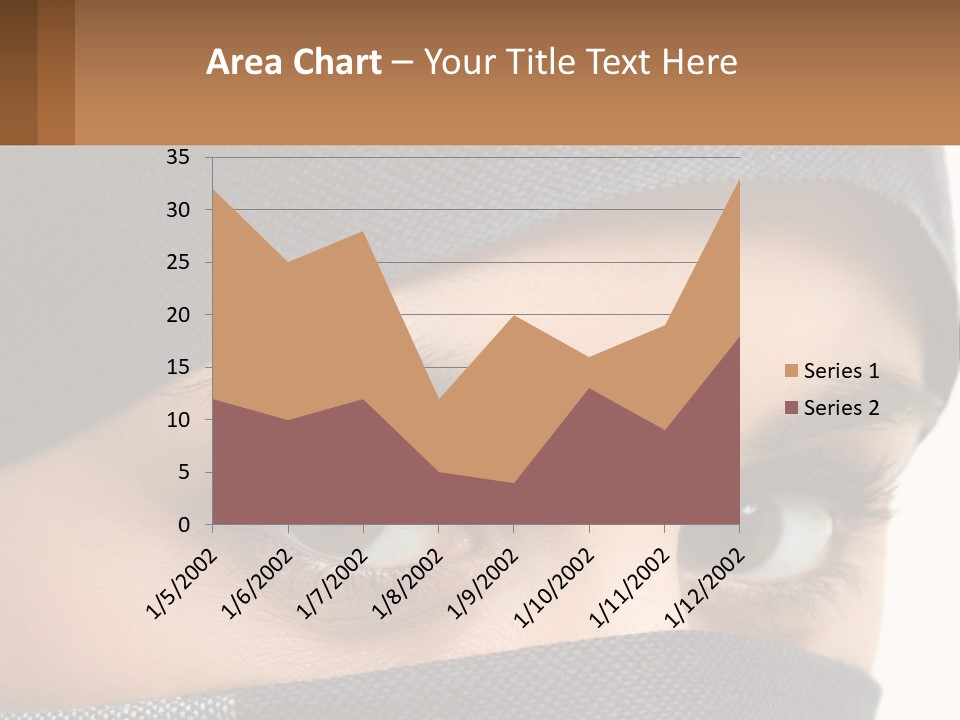 A Woman With A Scarf On Her Head Is Looking At The Camera PowerPoint Template