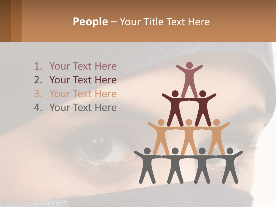 A Woman With A Scarf On Her Head Is Looking At The Camera PowerPoint Template