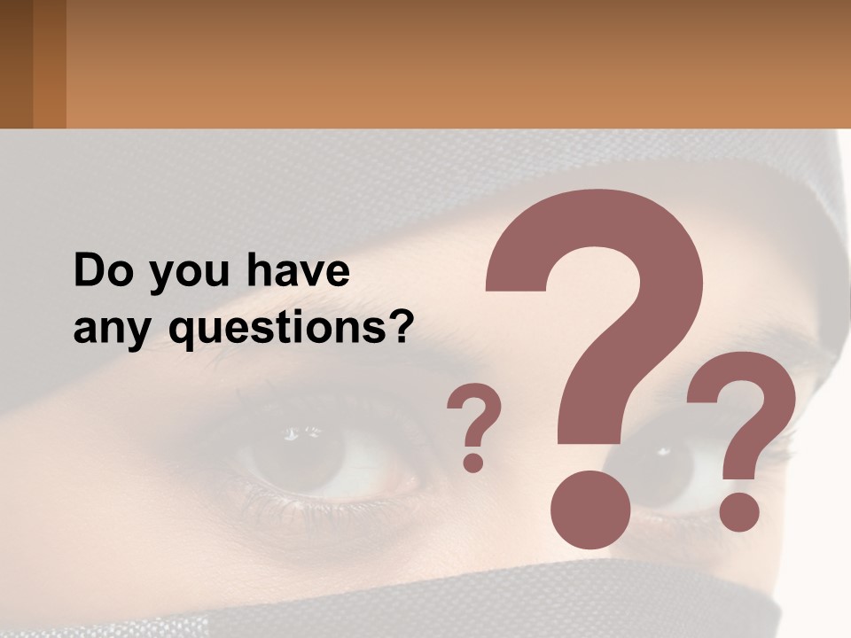 A Woman With A Scarf On Her Head Is Looking At The Camera PowerPoint Template