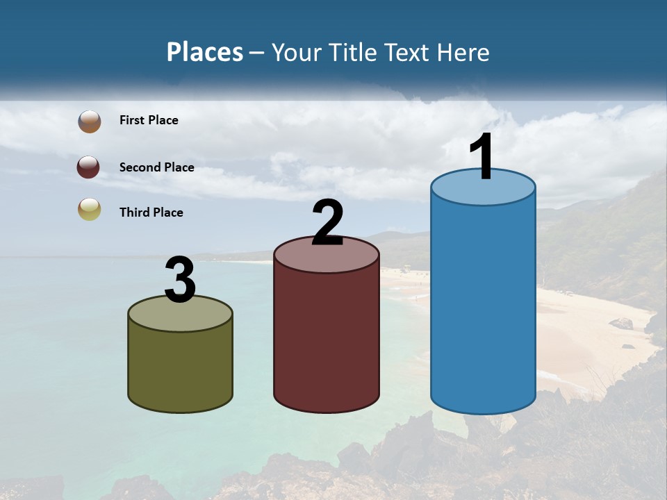 A Sandy Beach With Blue Water On A Sunny Day PowerPoint Template