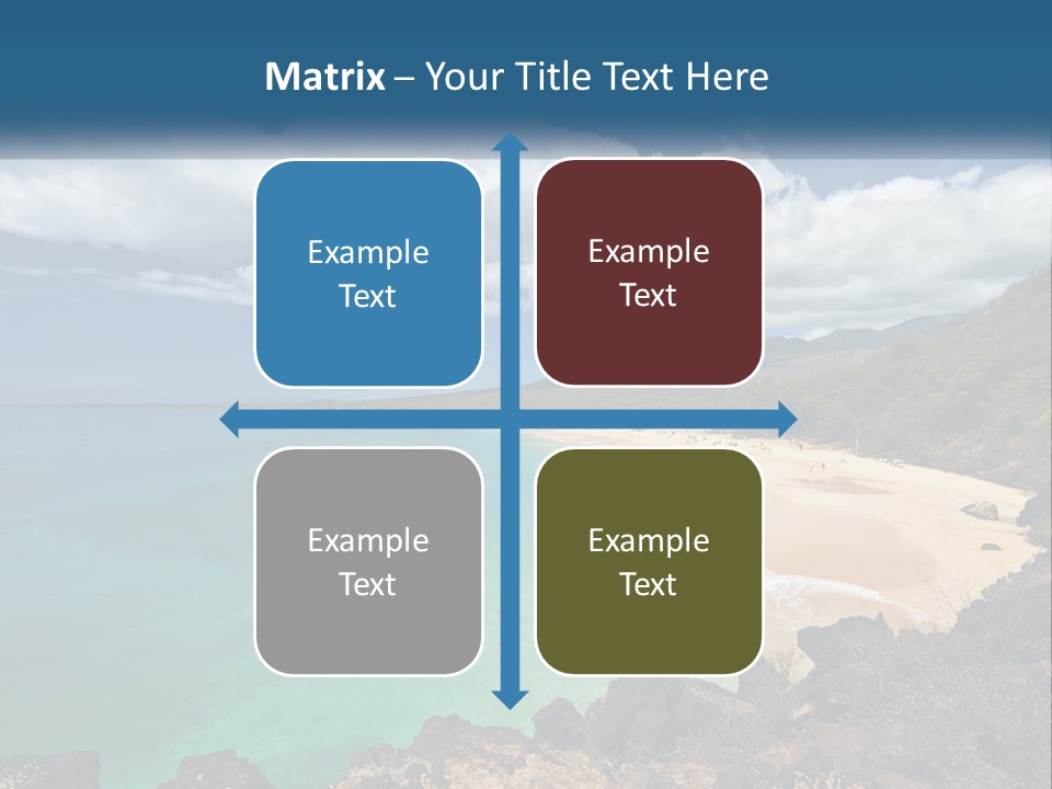 A Sandy Beach With Blue Water On A Sunny Day PowerPoint Template