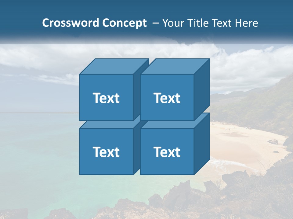 A Sandy Beach With Blue Water On A Sunny Day PowerPoint Template