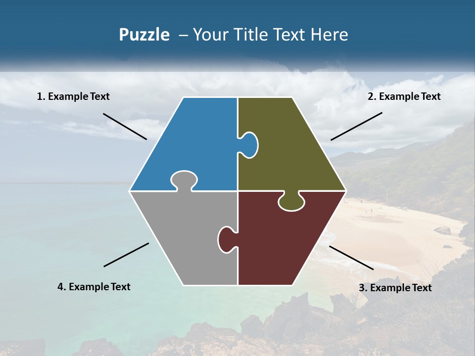 A Sandy Beach With Blue Water On A Sunny Day PowerPoint Template