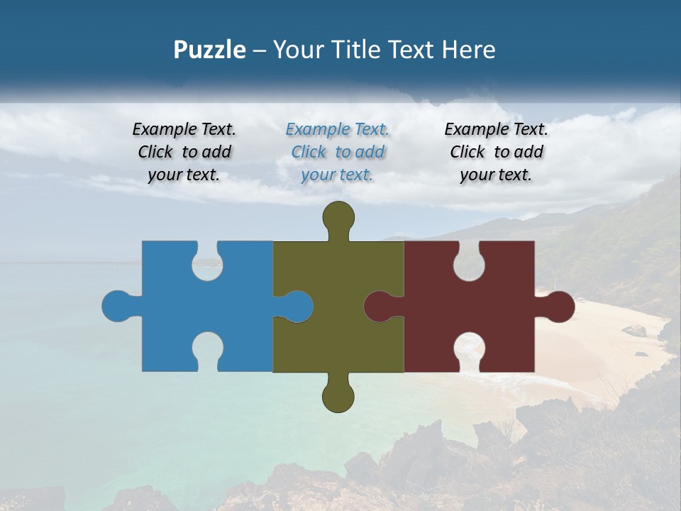 A Sandy Beach With Blue Water On A Sunny Day PowerPoint Template