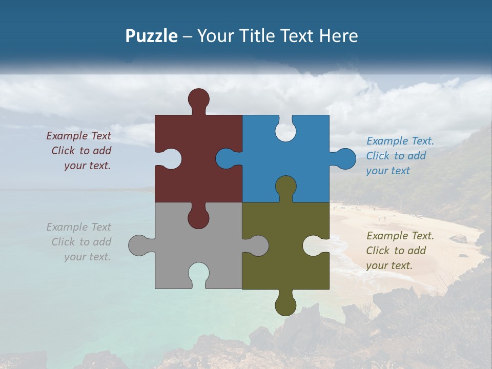 A Sandy Beach With Blue Water On A Sunny Day PowerPoint Template