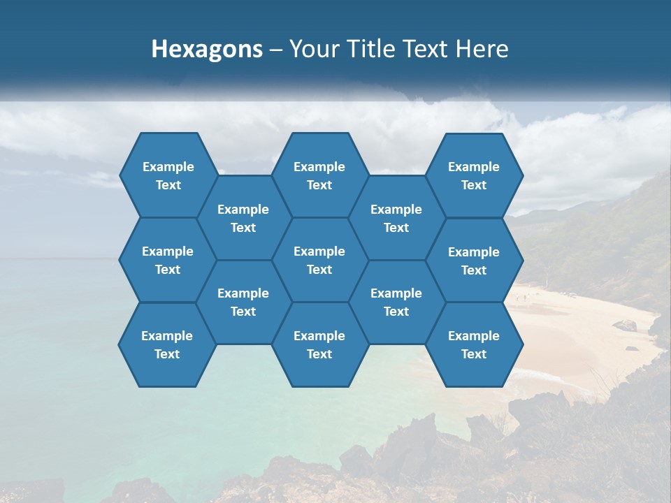 A Sandy Beach With Blue Water On A Sunny Day PowerPoint Template