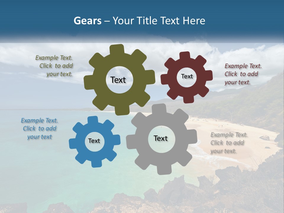 A Sandy Beach With Blue Water On A Sunny Day PowerPoint Template