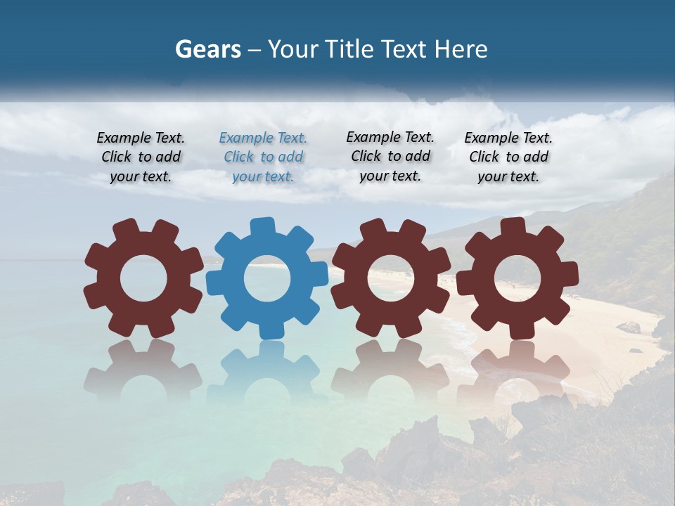 A Sandy Beach With Blue Water On A Sunny Day PowerPoint Template