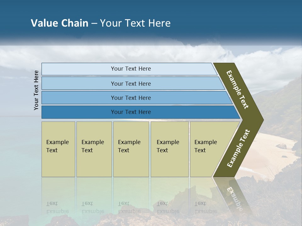 A Sandy Beach With Blue Water On A Sunny Day PowerPoint Template