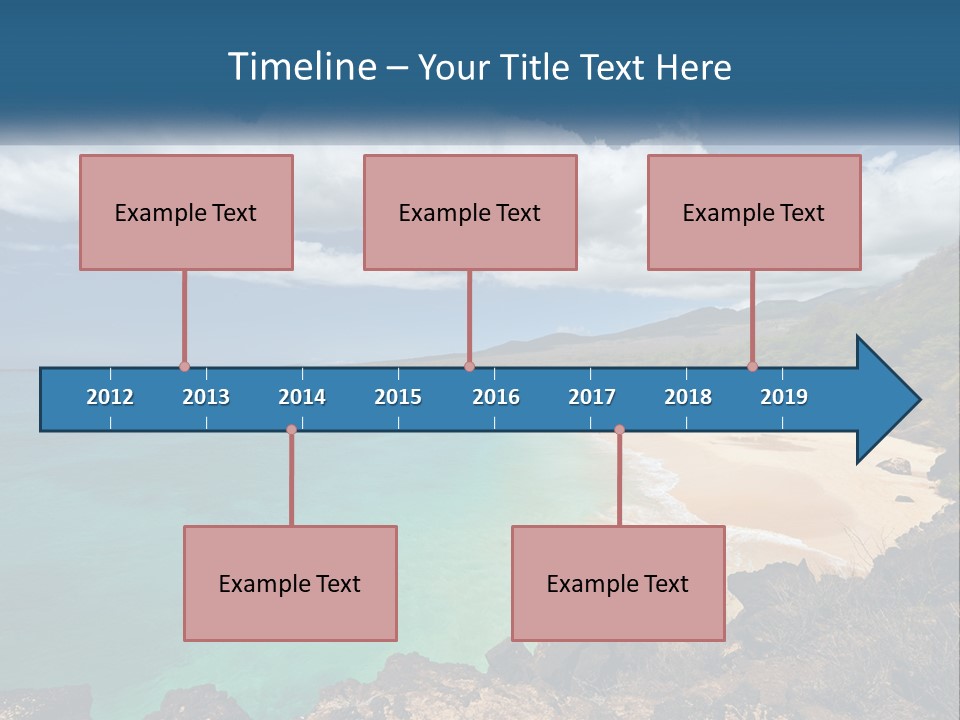 A Sandy Beach With Blue Water On A Sunny Day PowerPoint Template