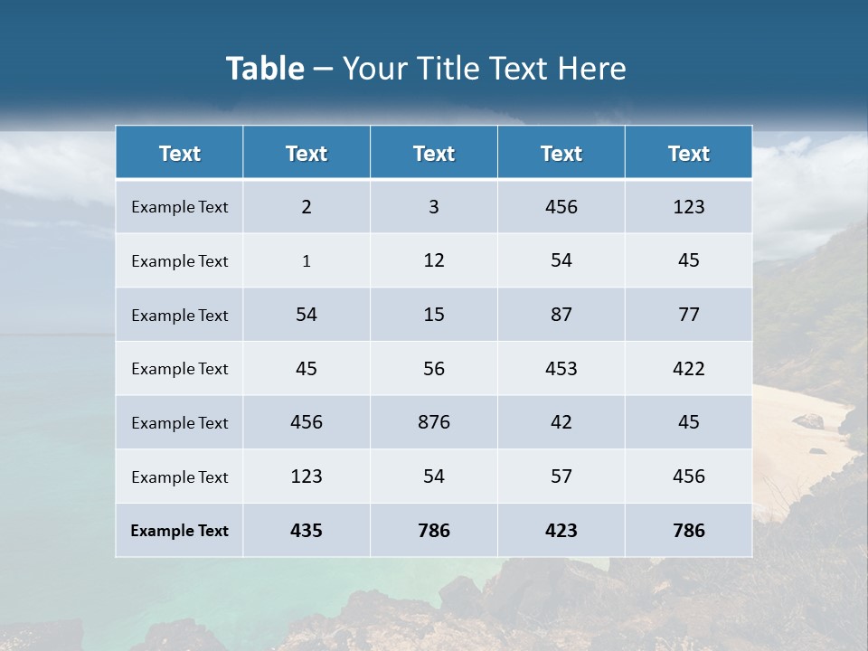 A Sandy Beach With Blue Water On A Sunny Day PowerPoint Template