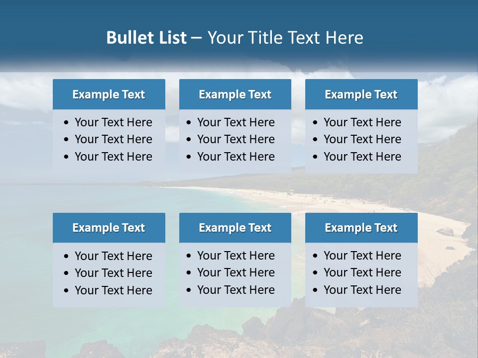 A Sandy Beach With Blue Water On A Sunny Day PowerPoint Template