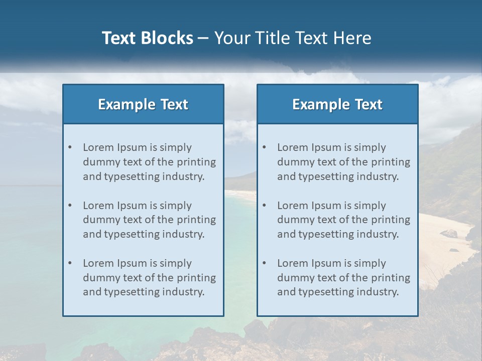 A Sandy Beach With Blue Water On A Sunny Day PowerPoint Template
