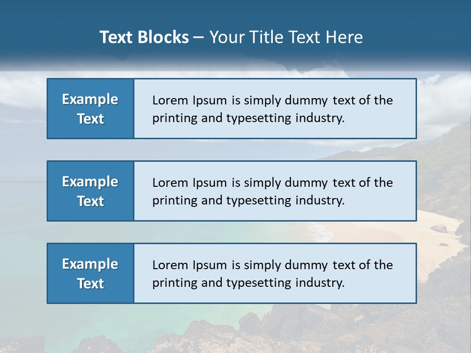 A Sandy Beach With Blue Water On A Sunny Day PowerPoint Template