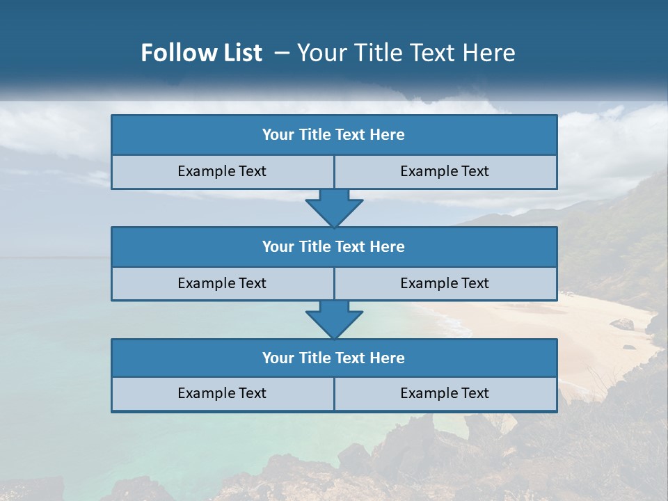 A Sandy Beach With Blue Water On A Sunny Day PowerPoint Template