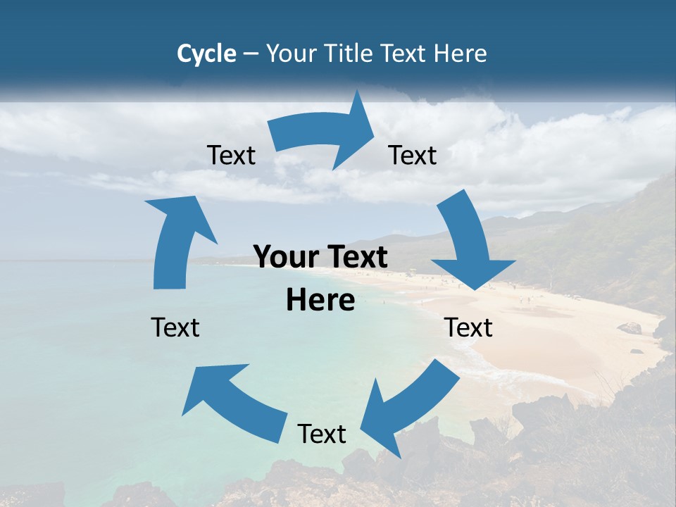 A Sandy Beach With Blue Water On A Sunny Day PowerPoint Template