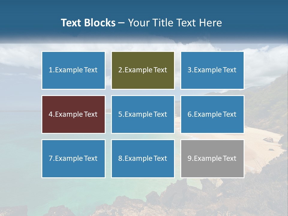 A Sandy Beach With Blue Water On A Sunny Day PowerPoint Template