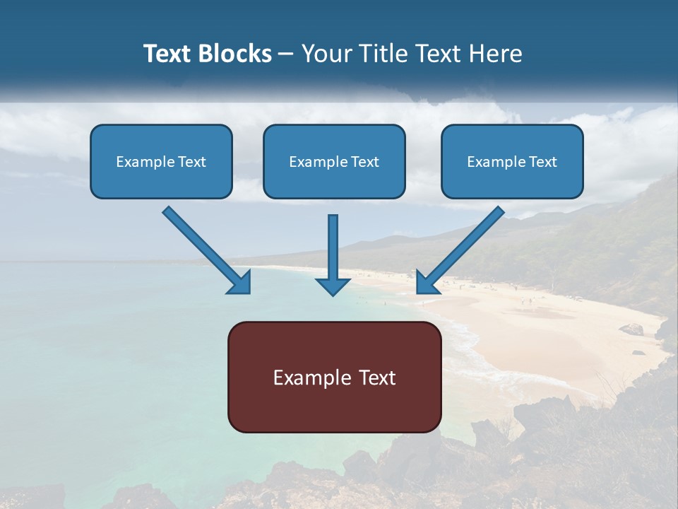 A Sandy Beach With Blue Water On A Sunny Day PowerPoint Template