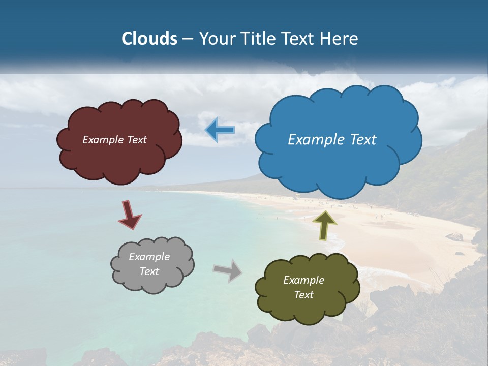 A Sandy Beach With Blue Water On A Sunny Day PowerPoint Template