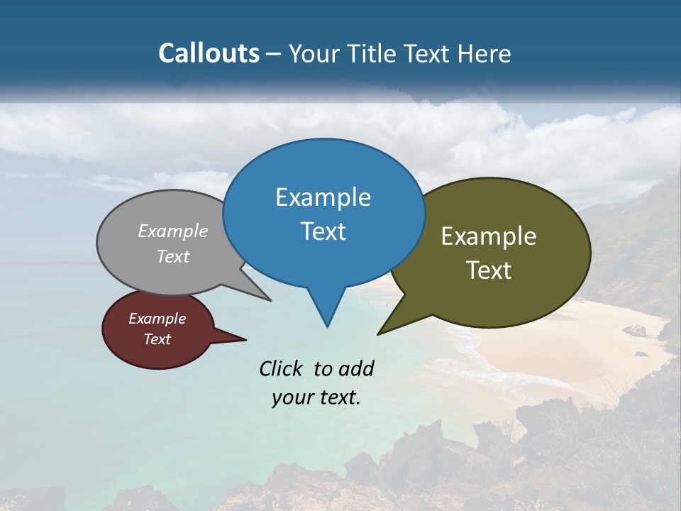 A Sandy Beach With Blue Water On A Sunny Day PowerPoint Template