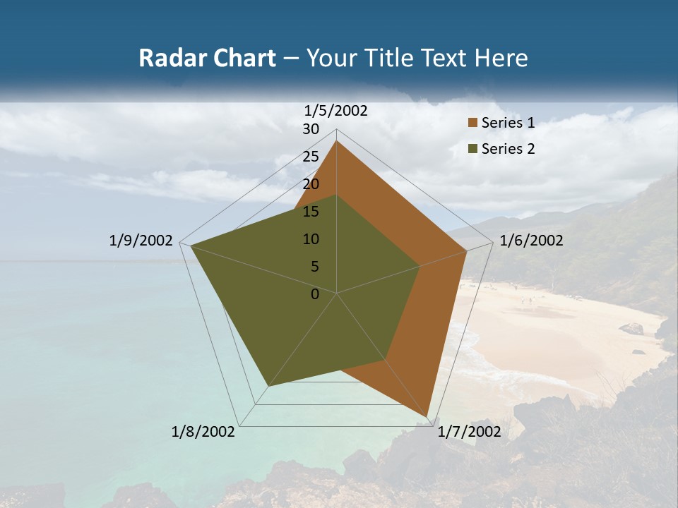 A Sandy Beach With Blue Water On A Sunny Day PowerPoint Template