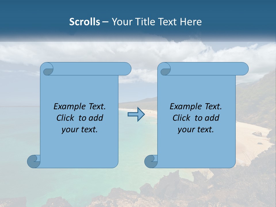 A Sandy Beach With Blue Water On A Sunny Day PowerPoint Template