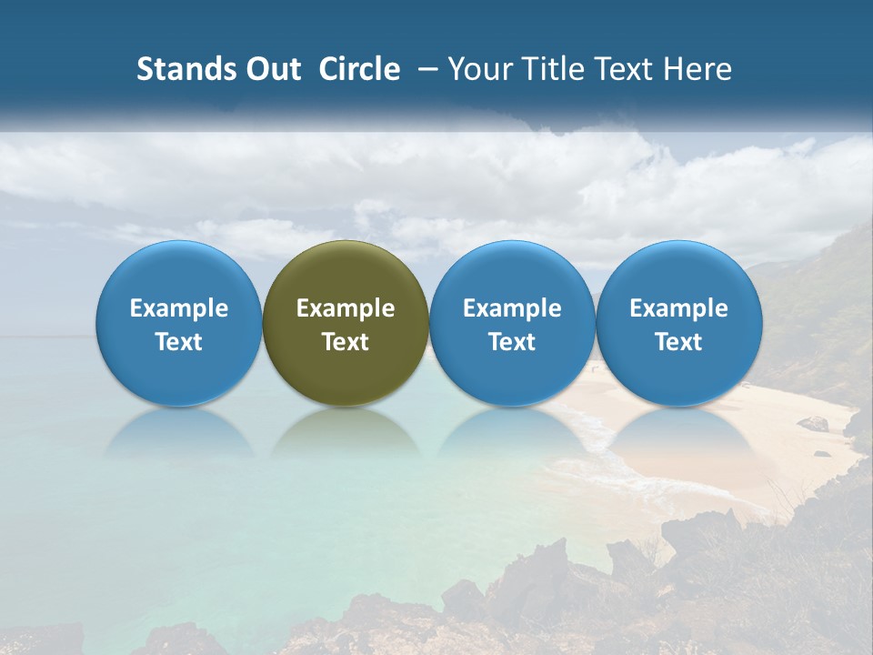 A Sandy Beach With Blue Water On A Sunny Day PowerPoint Template